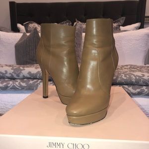 Jimmy Choo Tan Leather Booties Size 36
